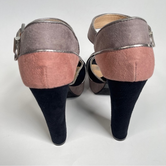 LAUREN CONRAD Dezi Black & Gray Peep Toe Heels - Picture 6 of 14